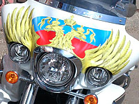 Аэрография на мотоцикле с Российской символикой