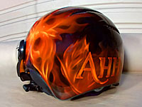Аэрография на шлеме «Анна огненная»
